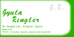 gyula ringler business card